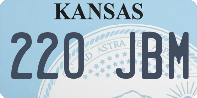 KS license plate 220JBM