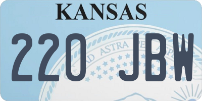 KS license plate 220JBW