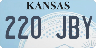 KS license plate 220JBY