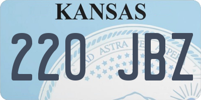 KS license plate 220JBZ