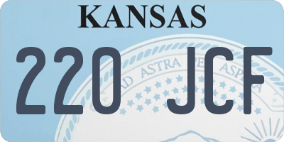 KS license plate 220JCF