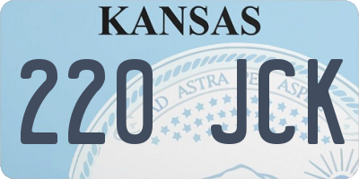 KS license plate 220JCK