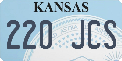 KS license plate 220JCS