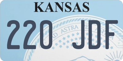 KS license plate 220JDF