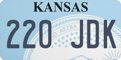 KS license plate 220JDK