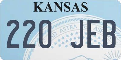 KS license plate 220JEB