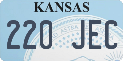 KS license plate 220JEC