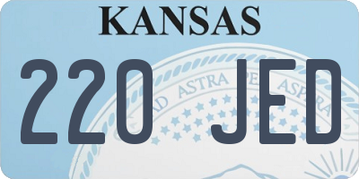 KS license plate 220JED