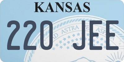 KS license plate 220JEE