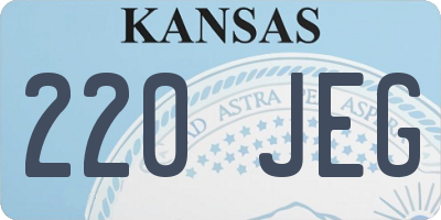 KS license plate 220JEG