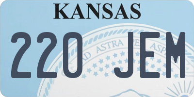 KS license plate 220JEM