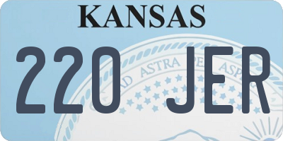 KS license plate 220JER
