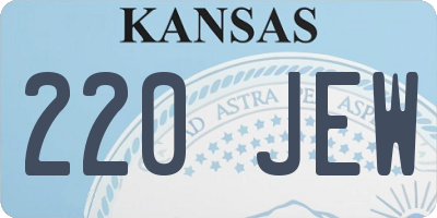 KS license plate 220JEW