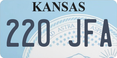 KS license plate 220JFA