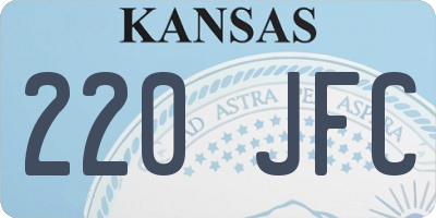 KS license plate 220JFC