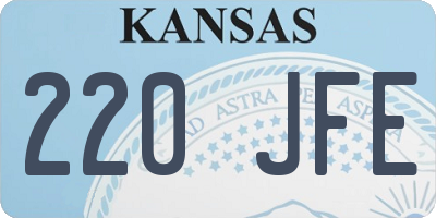 KS license plate 220JFE