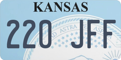 KS license plate 220JFF