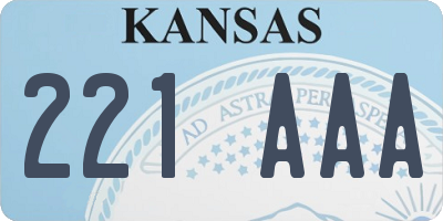 KS license plate 221AAA