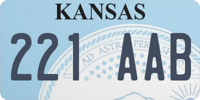 KS license plate 221AAB