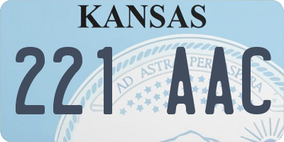 KS license plate 221AAC