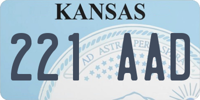 KS license plate 221AAD