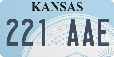 KS license plate 221AAE