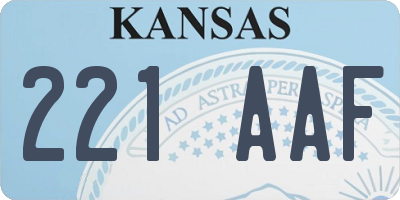 KS license plate 221AAF