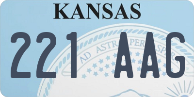 KS license plate 221AAG