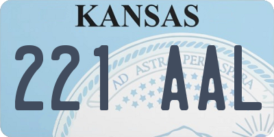 KS license plate 221AAL