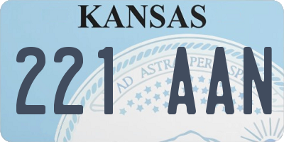 KS license plate 221AAN