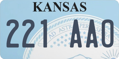 KS license plate 221AAO