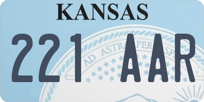 KS license plate 221AAR