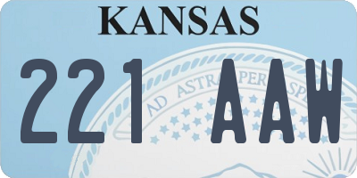 KS license plate 221AAW