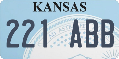 KS license plate 221ABB