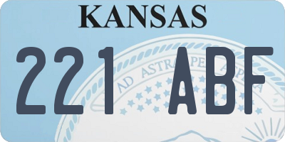 KS license plate 221ABF