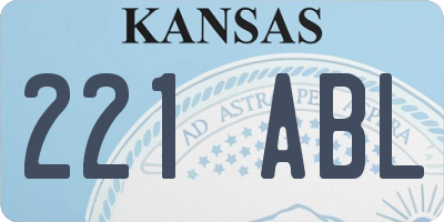 KS license plate 221ABL
