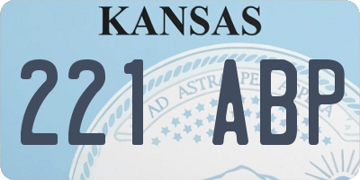 KS license plate 221ABP