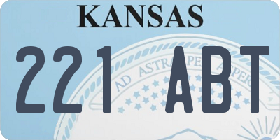 KS license plate 221ABT