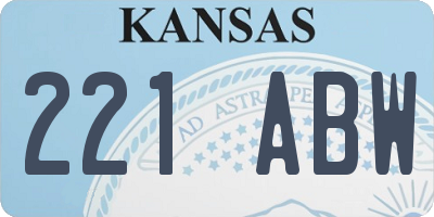 KS license plate 221ABW