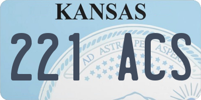 KS license plate 221ACS