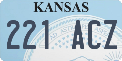 KS license plate 221ACZ
