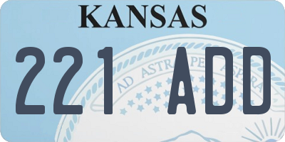 KS license plate 221ADD