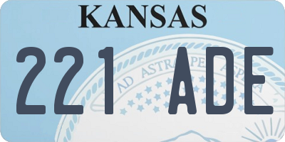 KS license plate 221ADE