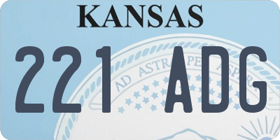 KS license plate 221ADG