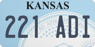 KS license plate 221ADI