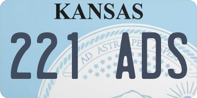 KS license plate 221ADS