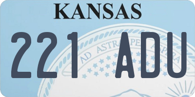KS license plate 221ADU