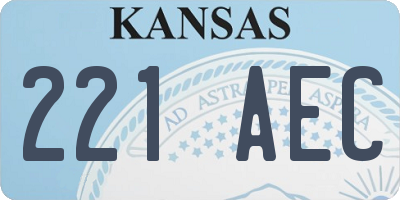 KS license plate 221AEC