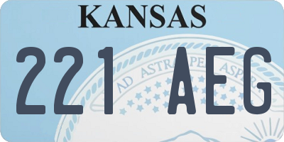 KS license plate 221AEG