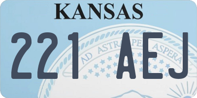 KS license plate 221AEJ